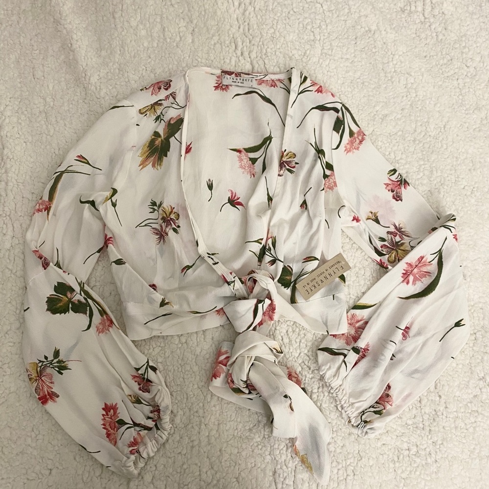 Flynn Skye crop top wrap long sleeve